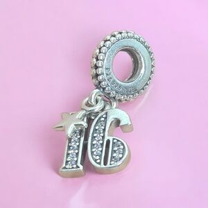 Pandora S925 Ale 16 Celebration Mini Heart Dangle Charm